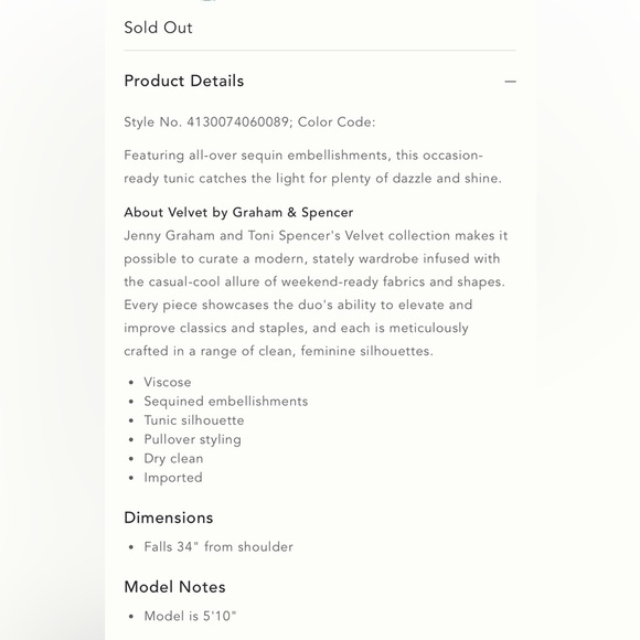 Anthro Velvet Graham & Spencer Black Sequin Tunic Dress NWOT - Picture 11 of 11